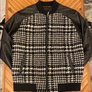 Zara Houndstooth Bomber Jacket